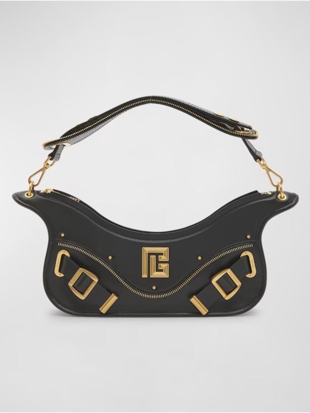 🌟 New Authentic Balmain Blaze leather zip pouch shoulder bag.